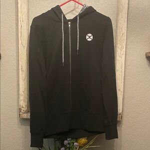 Hooey Black Zip-Up Hoodie with Logo
